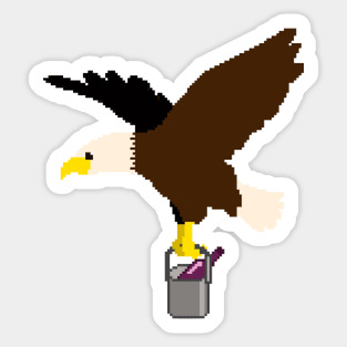 Eagle delivering a bottle of wine Sticker